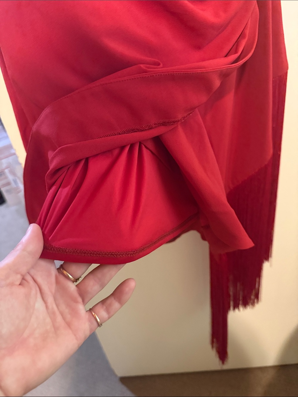 HUTCH Red One-Shoulder Draped Cocktail Dress - Picture 6 of 6